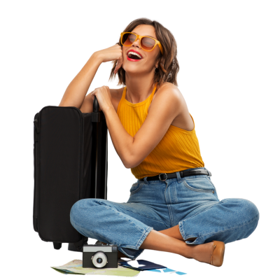 Image Gallery 1 Happy Traveler Planning Her Next Trip